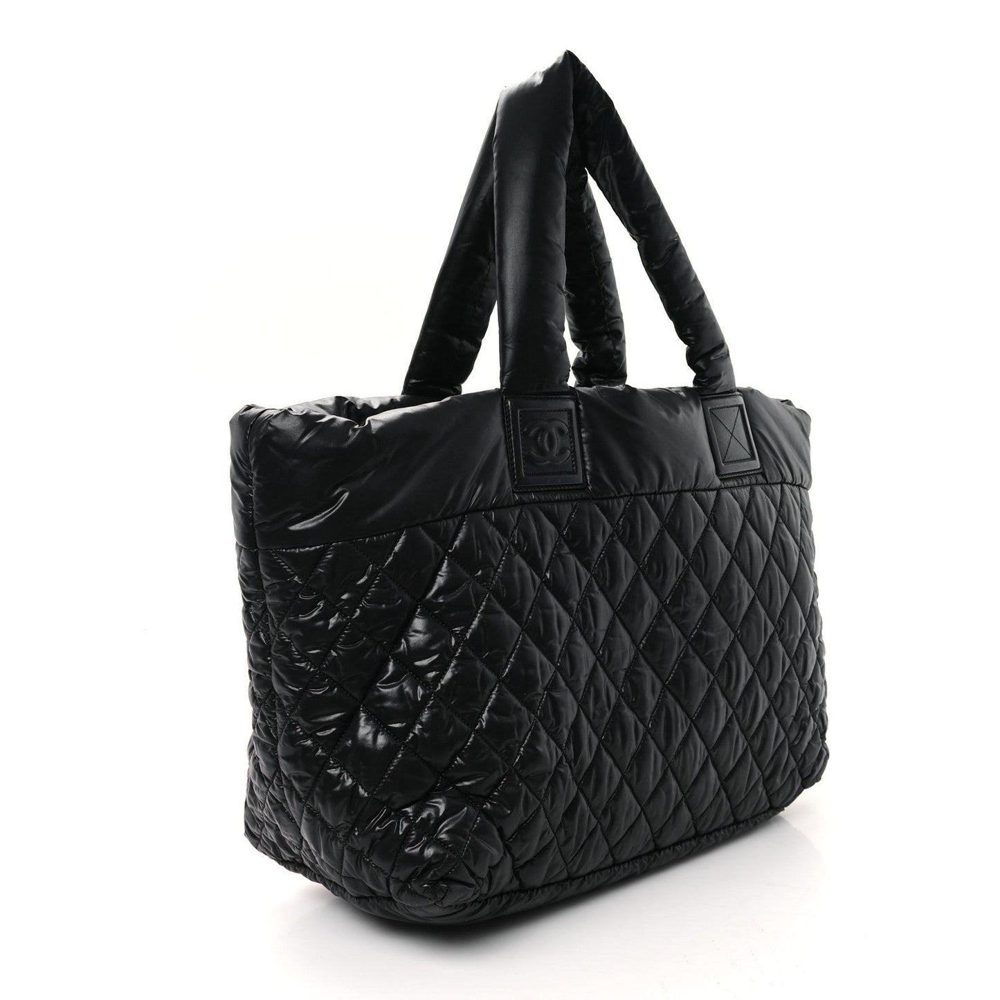 Nylon Quilted Large Coco Cocoon Tote Black