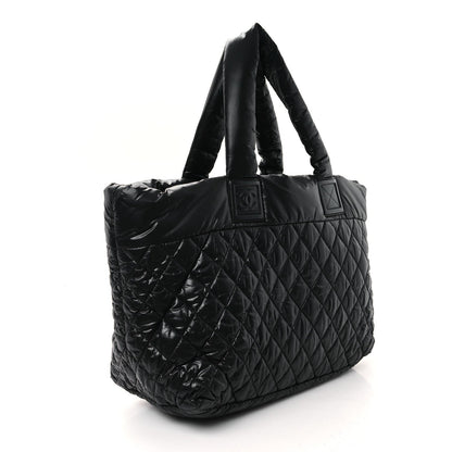 Chanel Nylon Quilted Large Coco Cocoon Tote Black 3 of 7