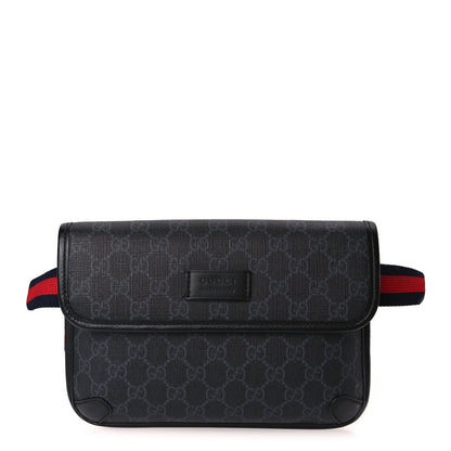 Gucci GG Supreme Monogram Web Slim Belt Bag Black Grey 1 of 8