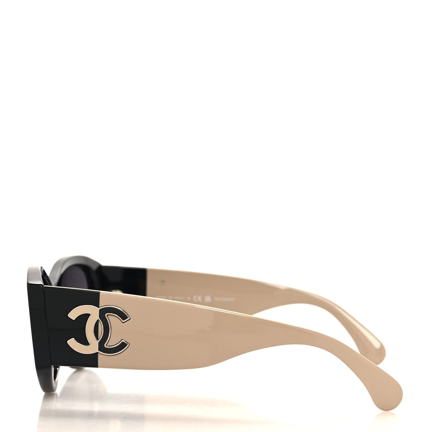 Acetate Polarized Rectangle Sunglasses 5524 Black Beige