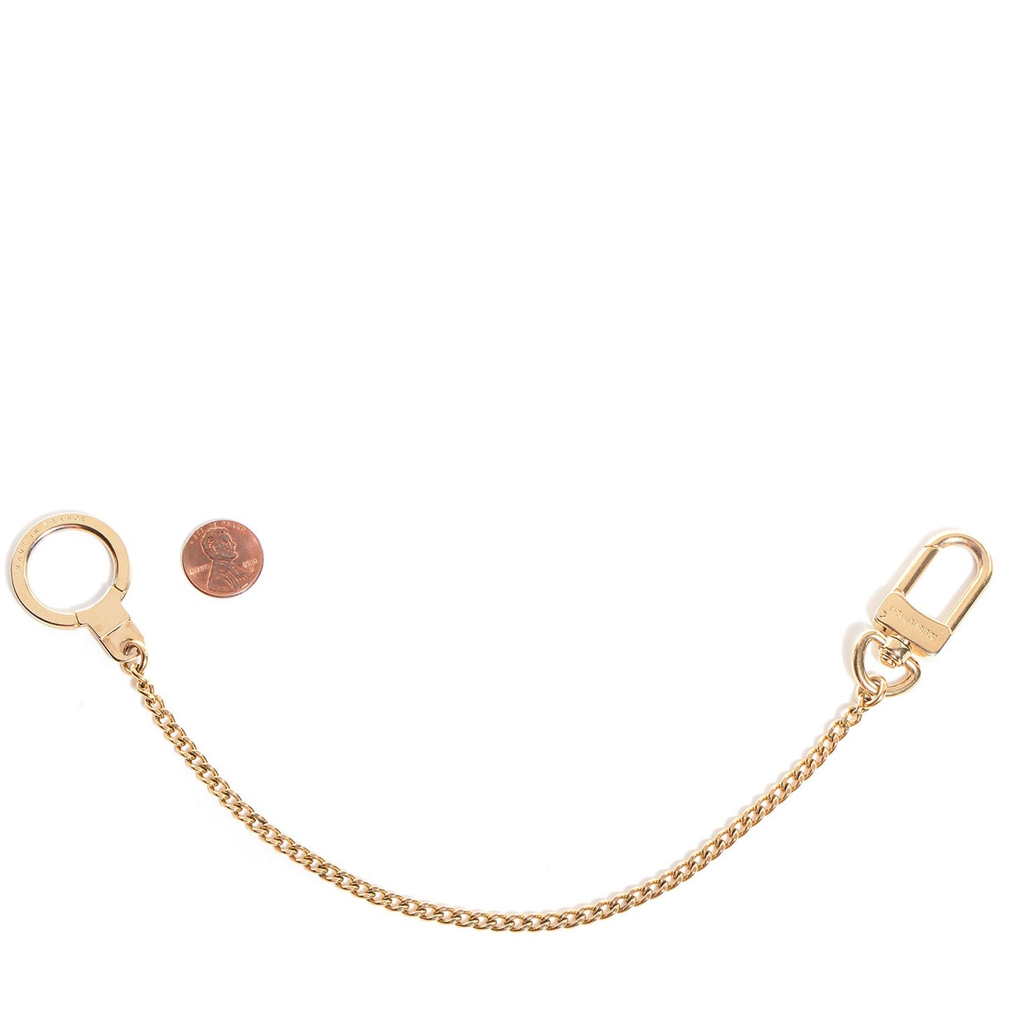 Metal Pochette Extender Key Ring Chain Gold