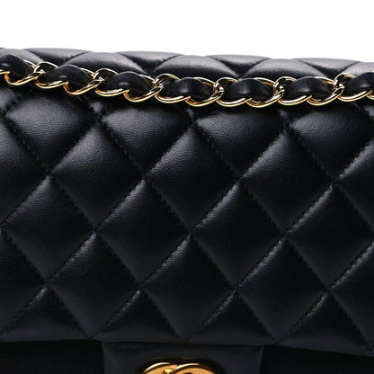 Chanel Lambskin Quilted Medium Double Flap  Black 6 of 8