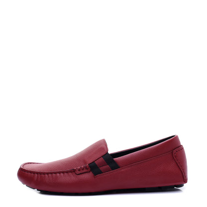 Gucci Calfskin Web Mens Driver Loafers 9 Red 1 of 13