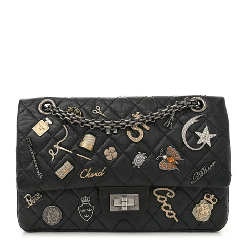 Aged Calfskin Lucky Charms 2.55 Reissue 225 Flap Black