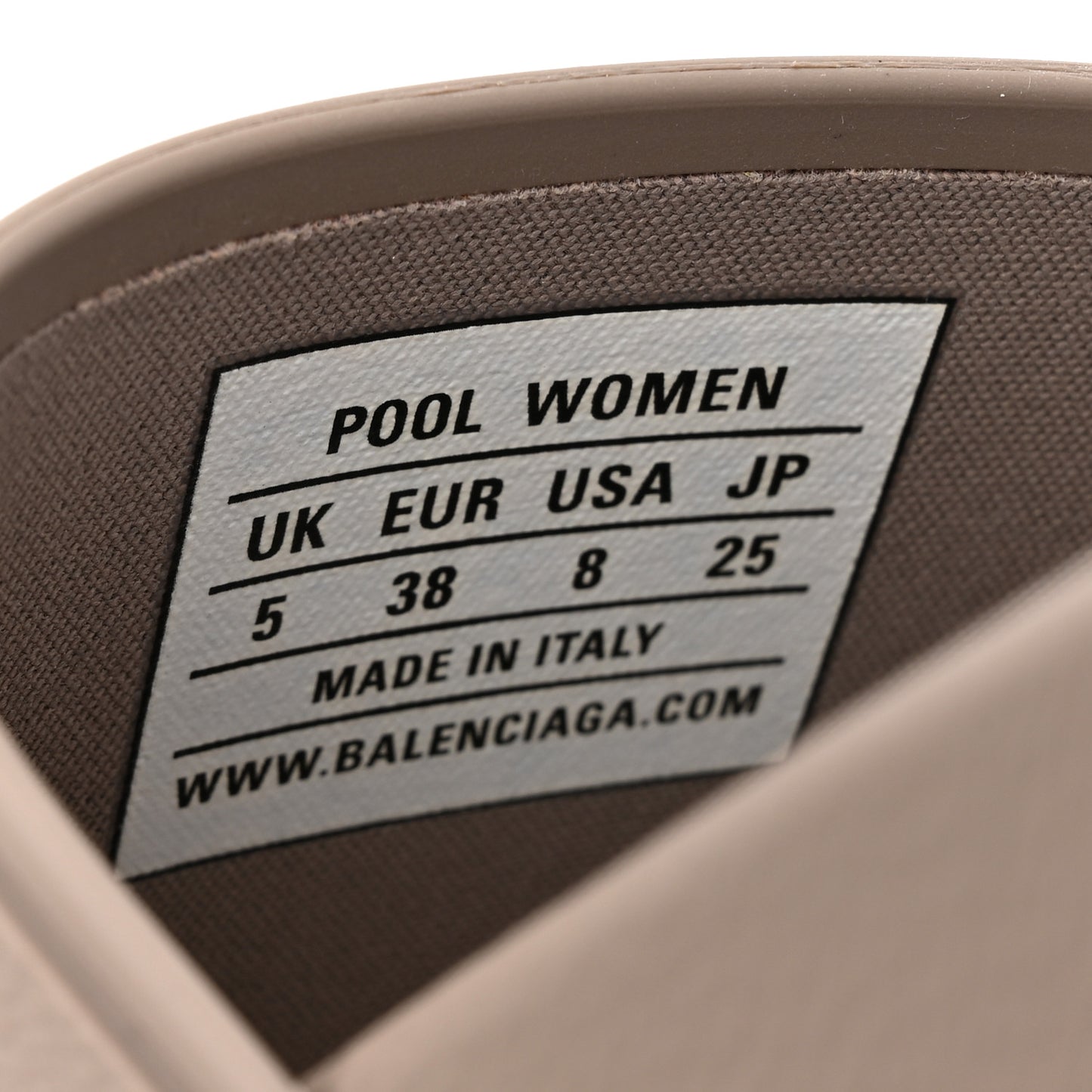 Rubber Allover Logo Pool Slide Sandals 38 Dark Mink