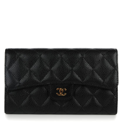 Chanel Caviar Quilted Large Flap Wallet Black 1 of 8