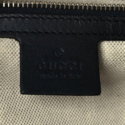 Gucci Monogram Selleria Calfskin Vintage Web Medium Boston Beige Blue 5 of 8