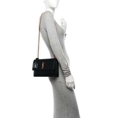 Saint Laurent Calfskin Medium Monogram Sunset Black 2 of 11