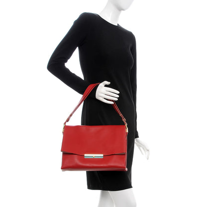 Celine Calfskin Blade Flap Bright Red 2 of 8
