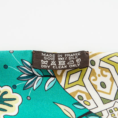 Hermes Silk Fleurs et Papillons de Tissus Twilly Vert Kaki Bronze 3 of 5