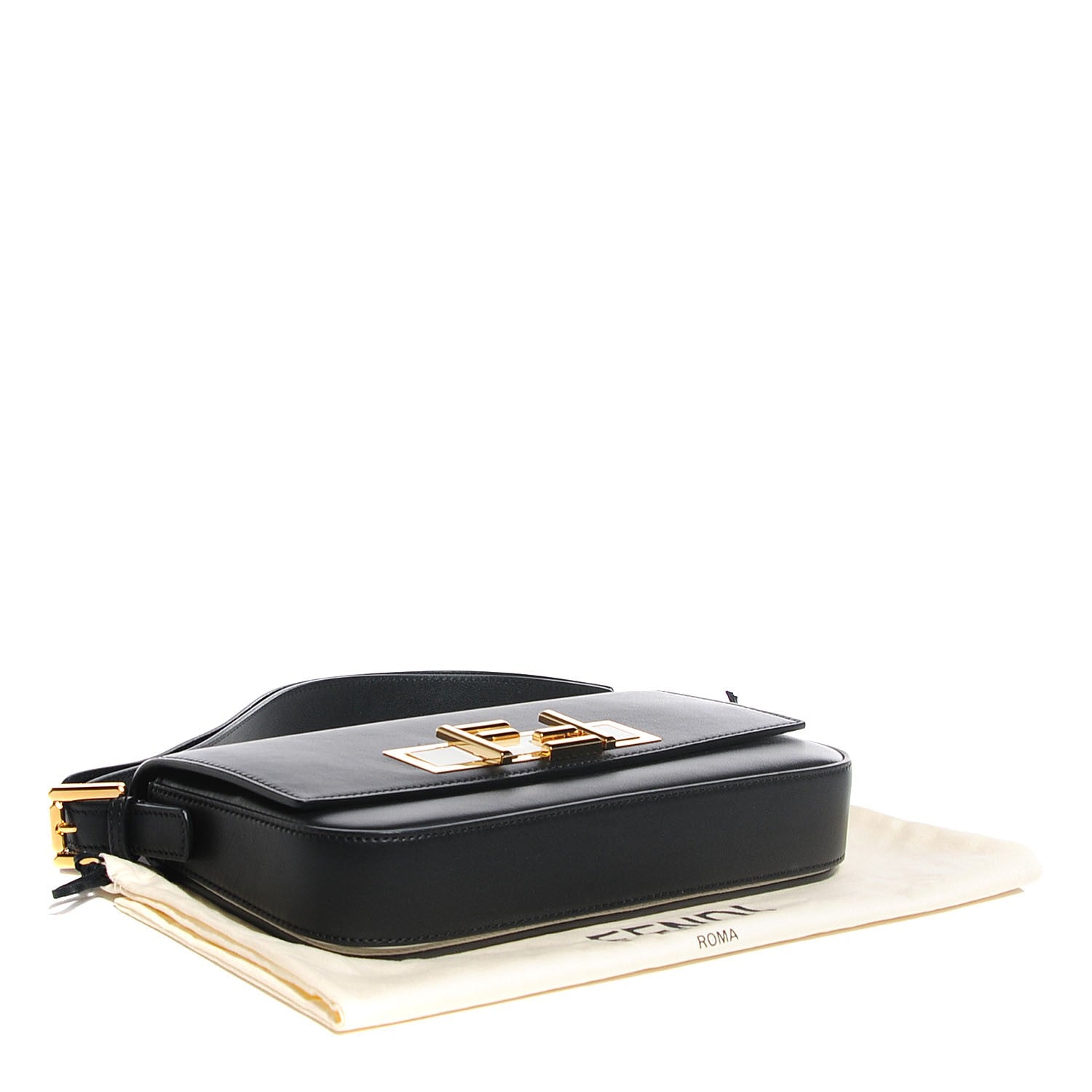 Fendi Vitello Dolce Bi-Color 3Baguette Shoulder Bag Black White 4 of 9