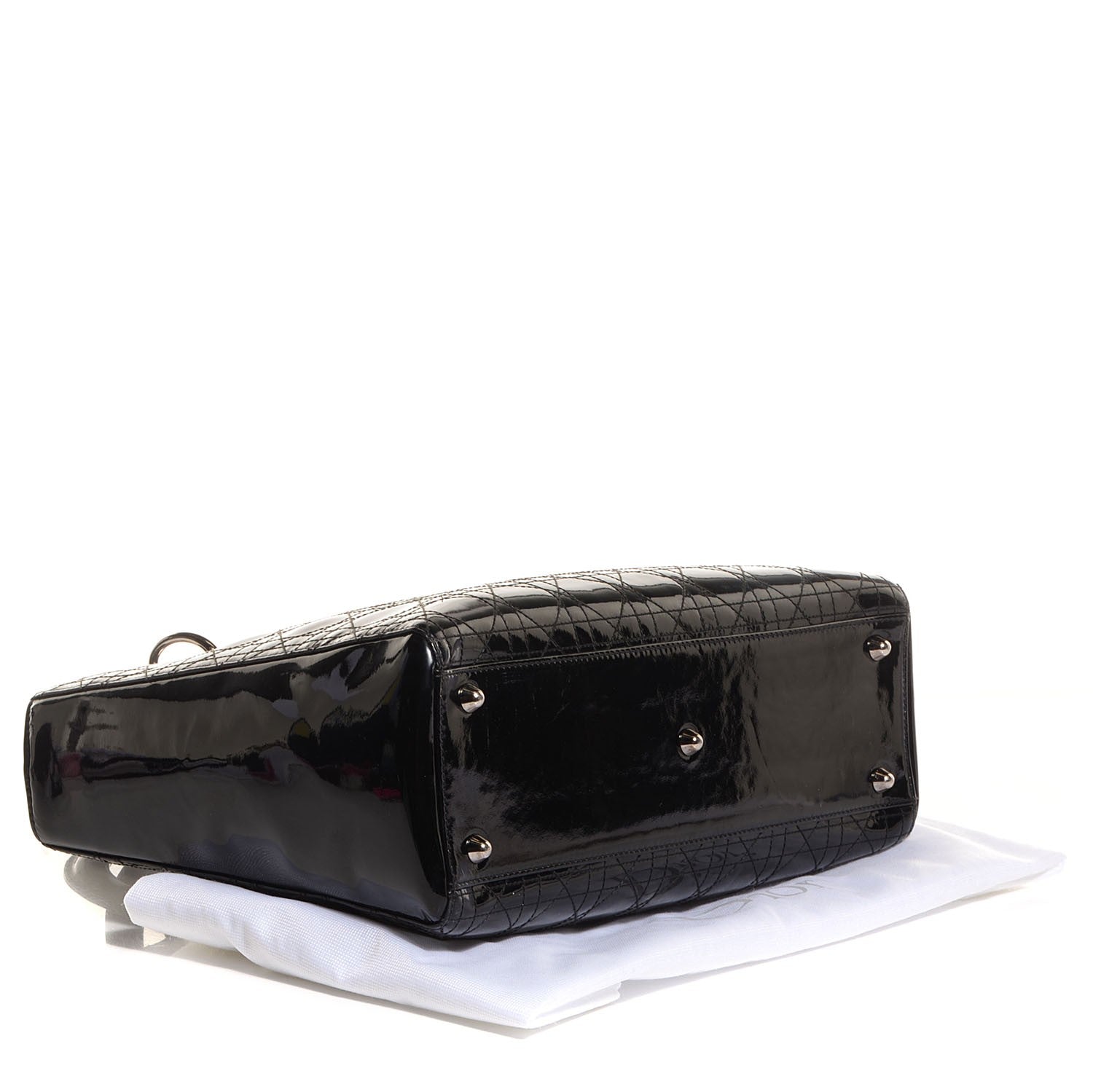 Christian Dior Patent Cannage Large Lady Dior Black 4 of 7