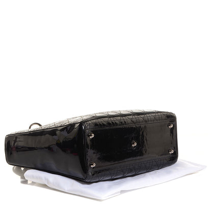 Christian Dior Patent Cannage Large Lady Dior Black 4 of 7
