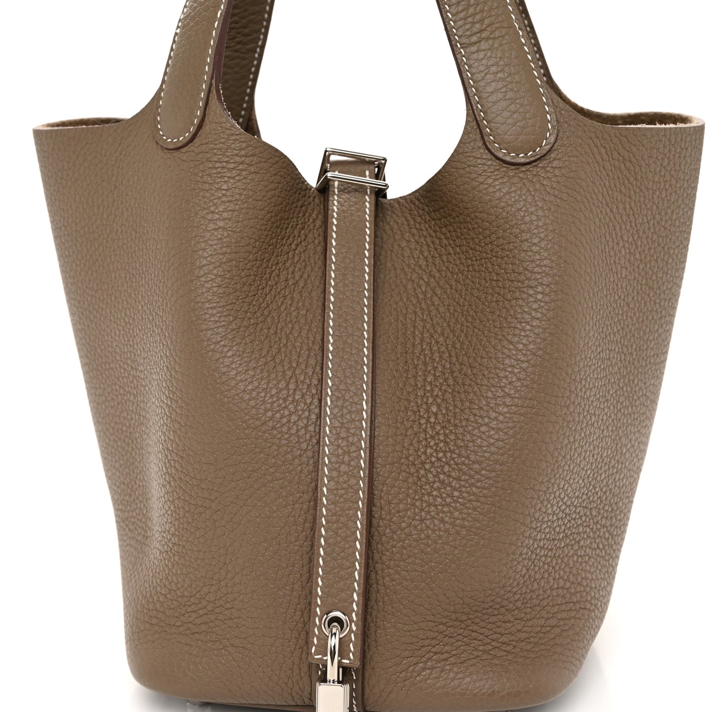 Taurillon Clemence Picotin Lock 18 PM Etoupe