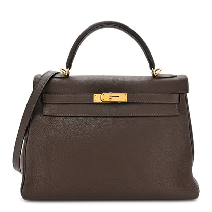 Hermes Togo Kelly Retourne 32 Chocolate 1 of 17