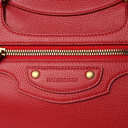 Balenciaga Grained Calfskin Neo Classic Gold Hardware Large Top Handle Bag Medium Red 7 of 9