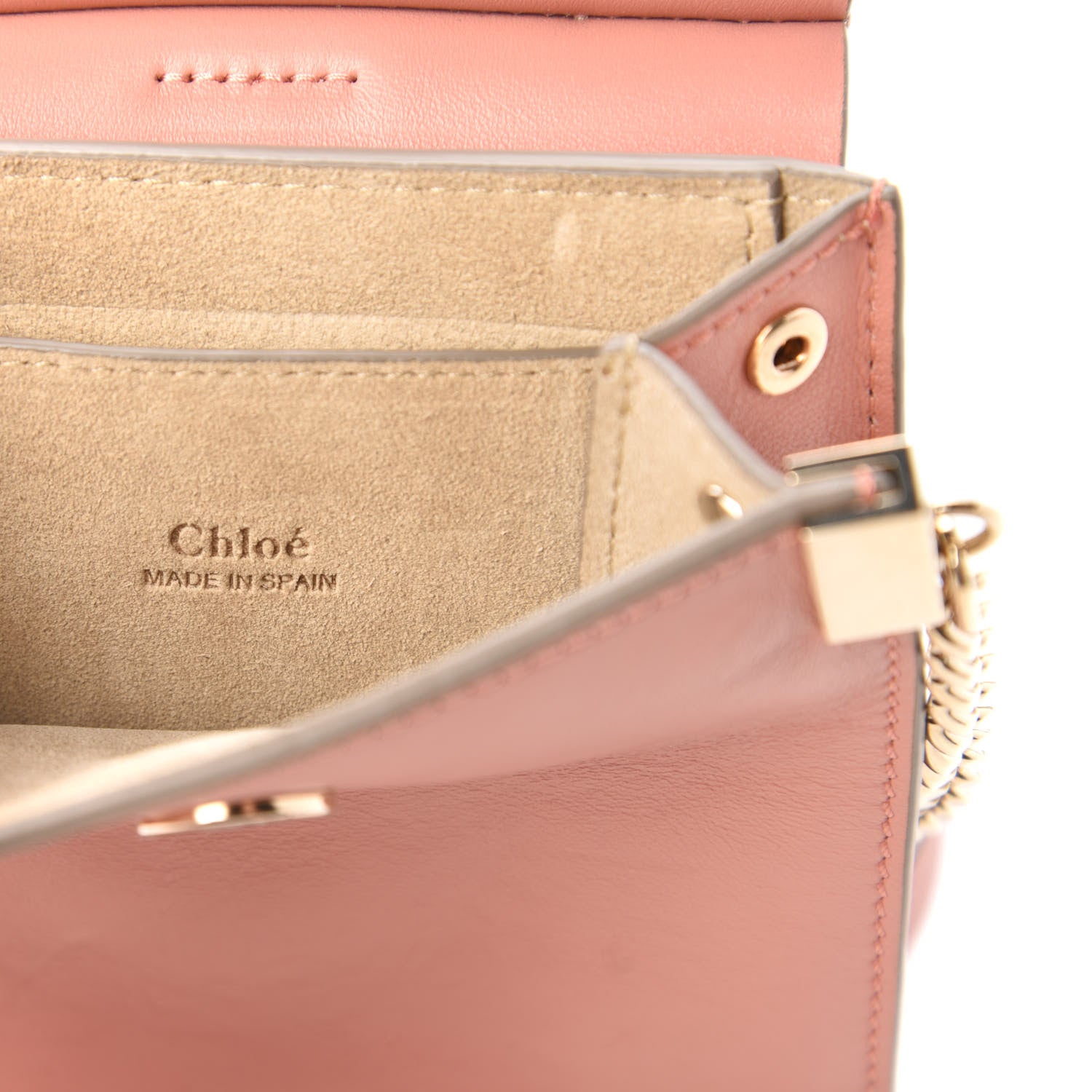 Chloe Suede Calfskin Mini Faye Bracelet Bag Ideal Blush 8 of 10
