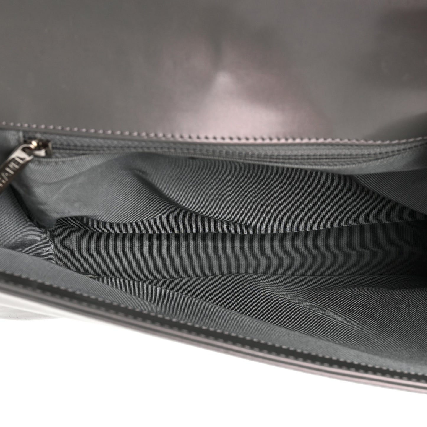 Glazed Calfskin Large Boy Flap Grey