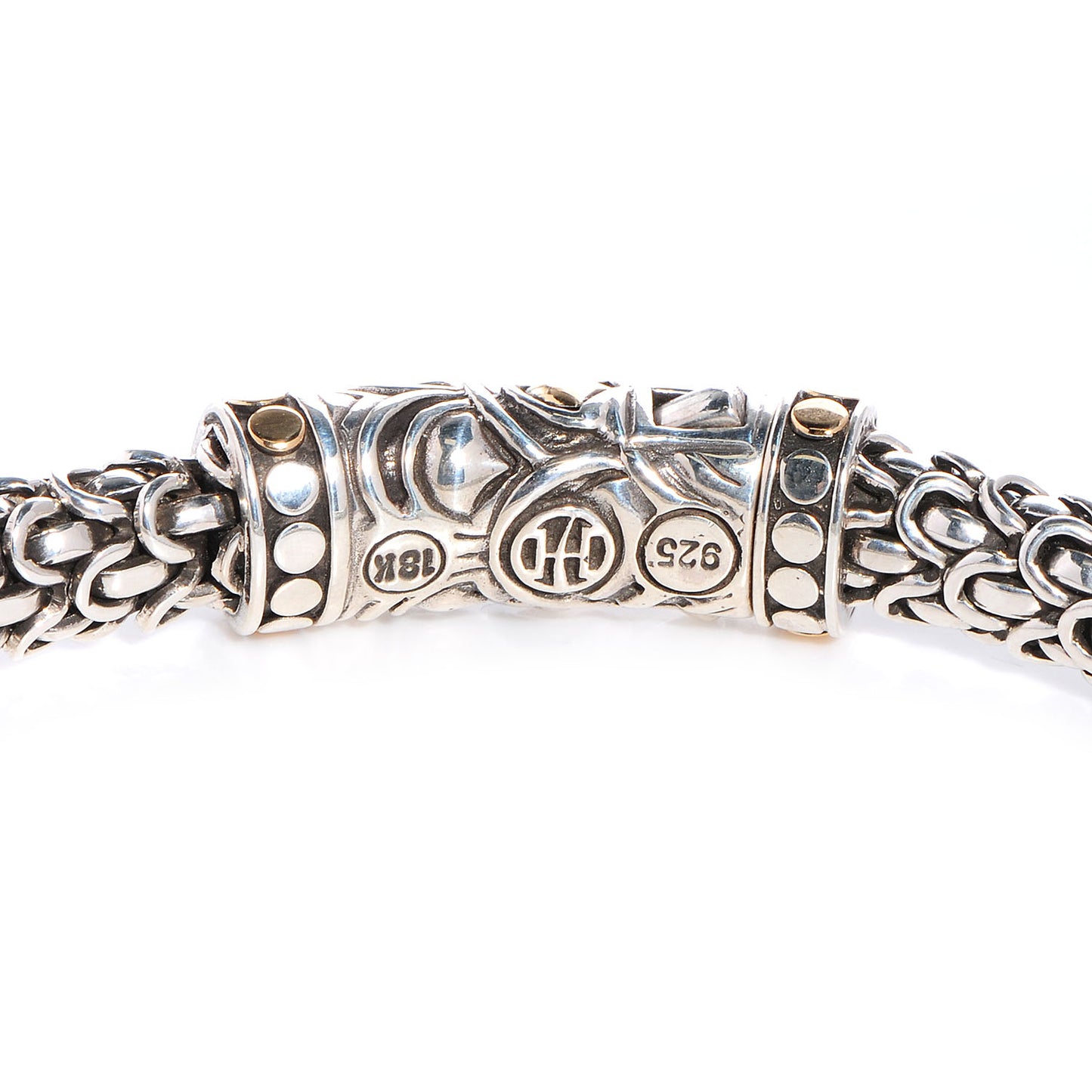 Sterling Silver 18K Yellow Gold 6mm Naga Station Bracelet