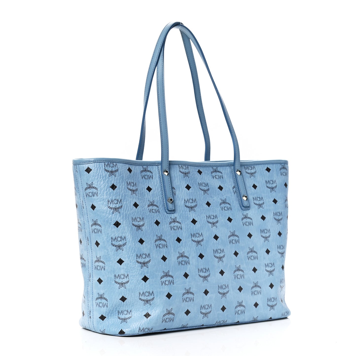Visetos Medium Anya Zip Top Shopper Tote Blue