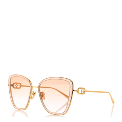 Louis Vuitton Metal LV Link One Cat Eye Sunglasses Z1771E Pink Glitter 1 of 7