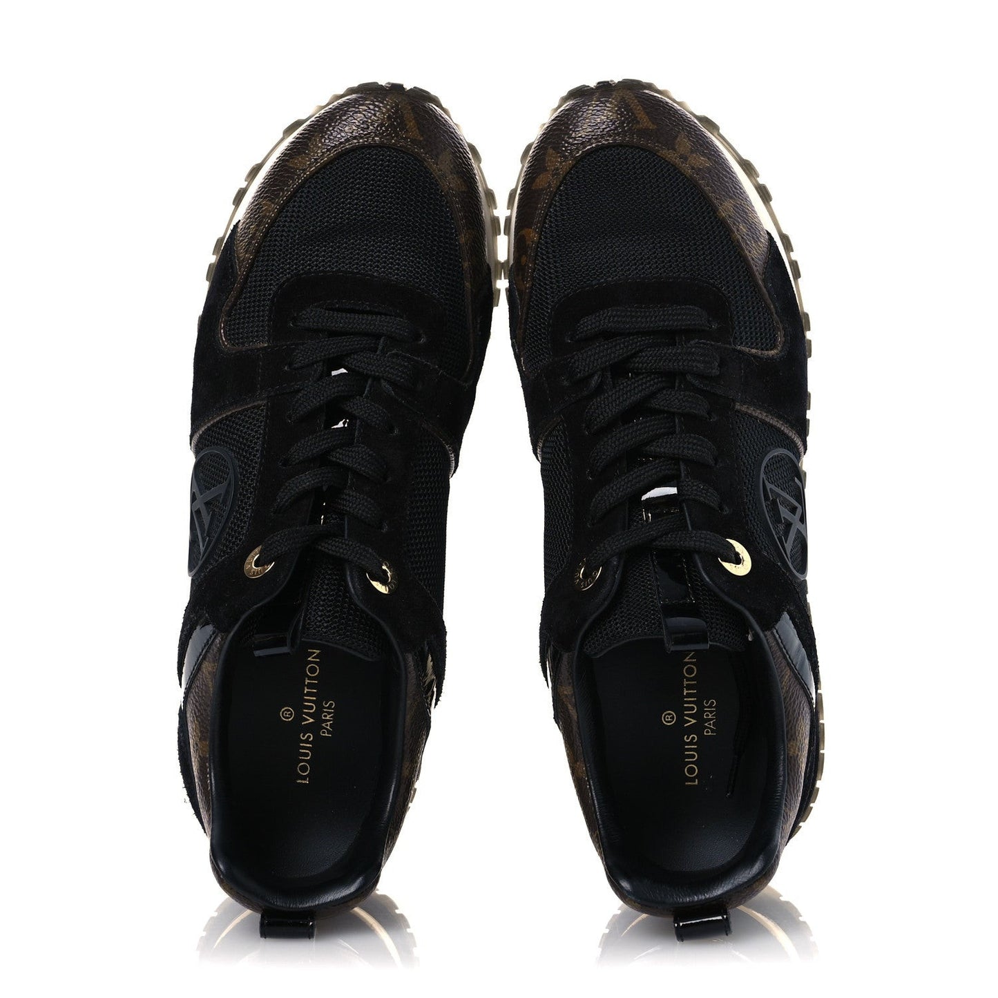 Suede Monogram Run Away Sneakers 36.5 Black