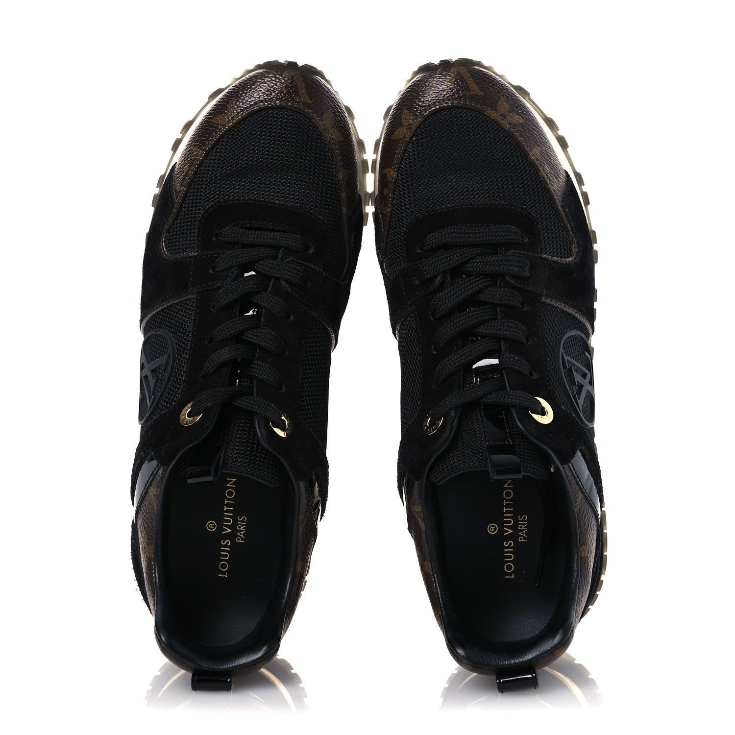 Louis Vuitton Suede Monogram Run Away Sneakers 36.5 Black 2 of 7