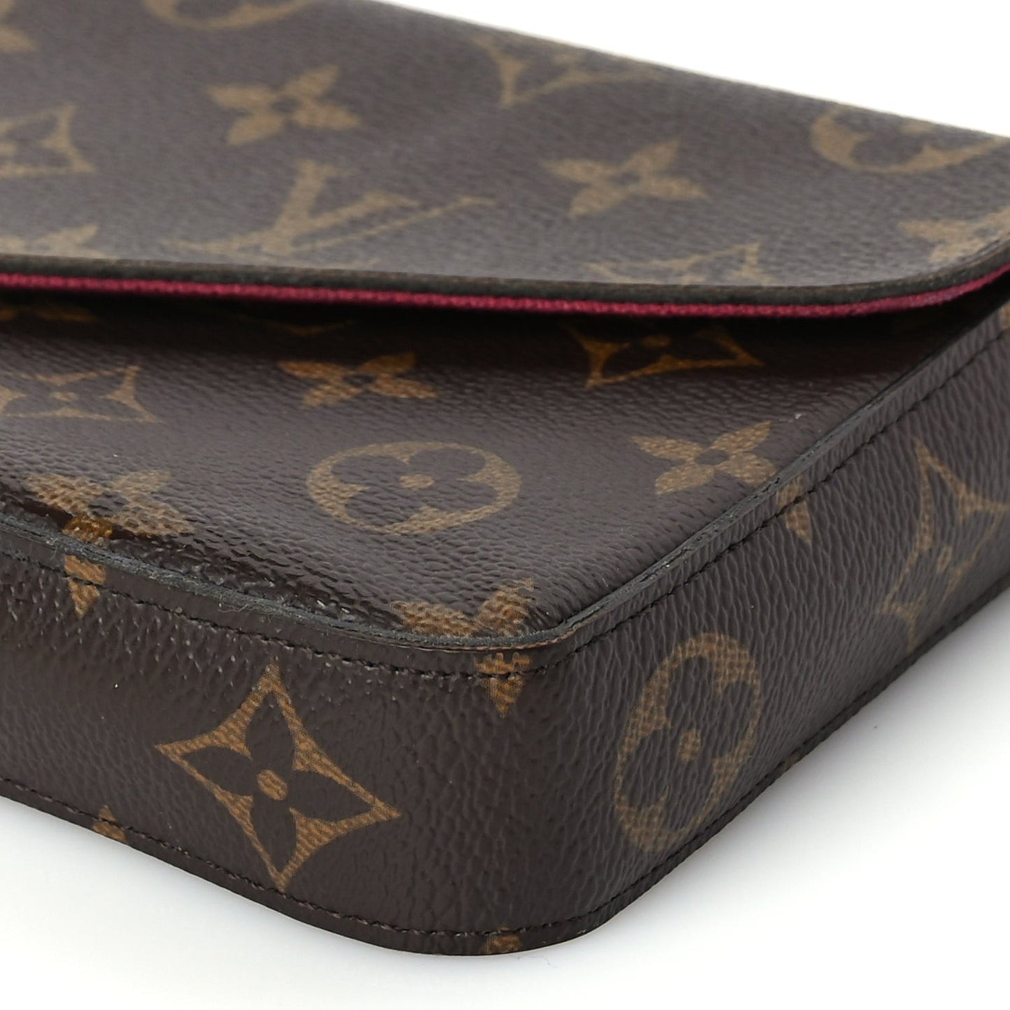 Monogram Pochette Felicie Chain Wallet Fuchsia