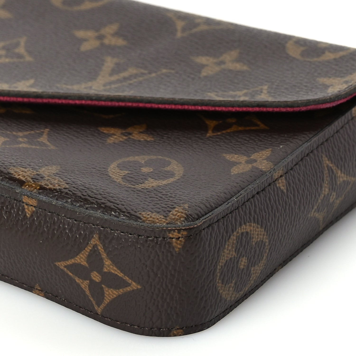 Louis Vuitton Monogram Pochette Felicie Chain Wallet Fuchsia 9 of 10