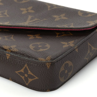 Louis Vuitton Monogram Pochette Felicie Chain Wallet Fuchsia 9 of 10