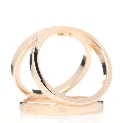 Hermes Permabrass Rose Gold Plated Trio Scarf Ring 2 of 5