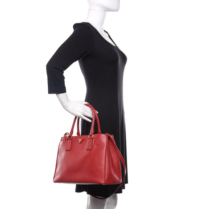 Prada Saffiano Lux Medium Tote Fuoco 3 of 11