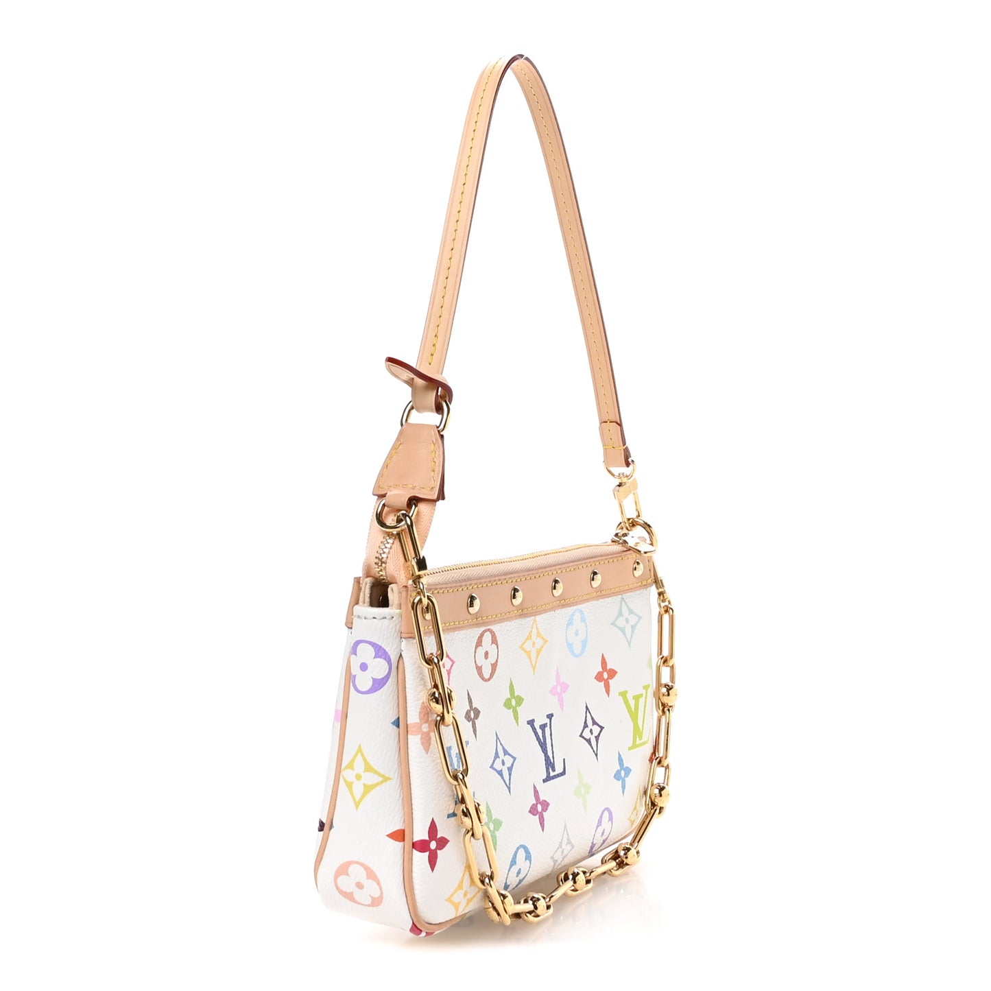 LV X TM Monogram Multicolor Pochette Accessories White