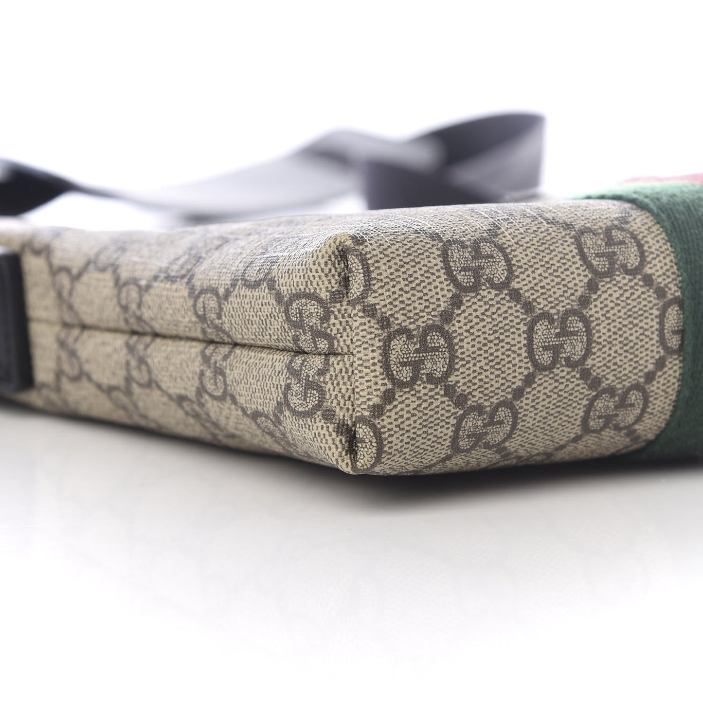 GG Supreme Monogram Web Messenger Bag Black