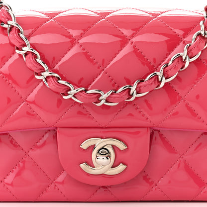 Chanel Patent Calfskin Quilted Mini Rectangular Flap Pink 8 of 10