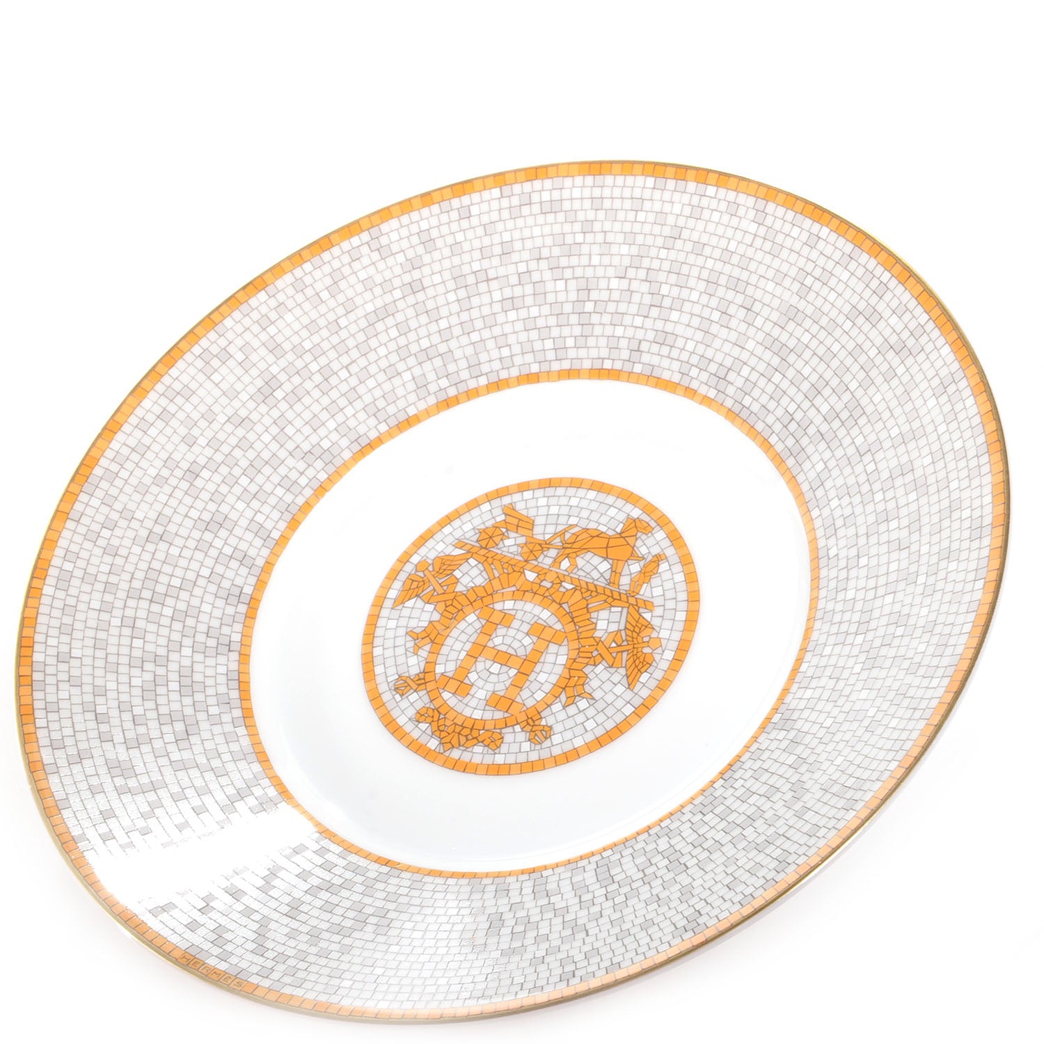 Hermes Porcelain Mosaique Au 24 Gold Breakfast Cup and Saucer 2 of 6