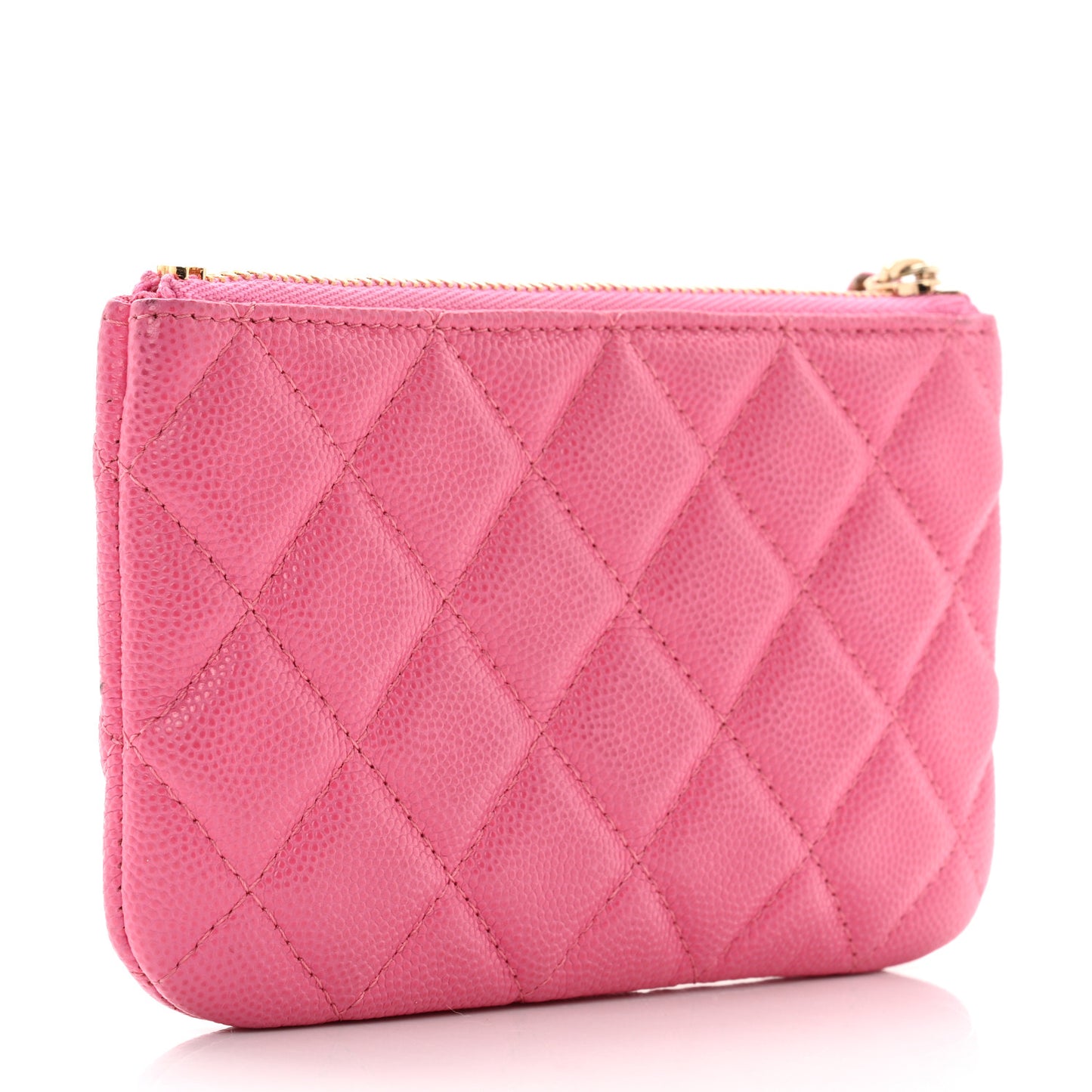 Caviar Quilted Small Cosmetic Case Pink