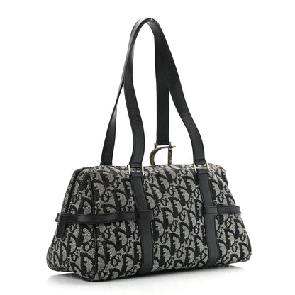 Christian Dior Denim Monogram Boston Navy 3 of 12