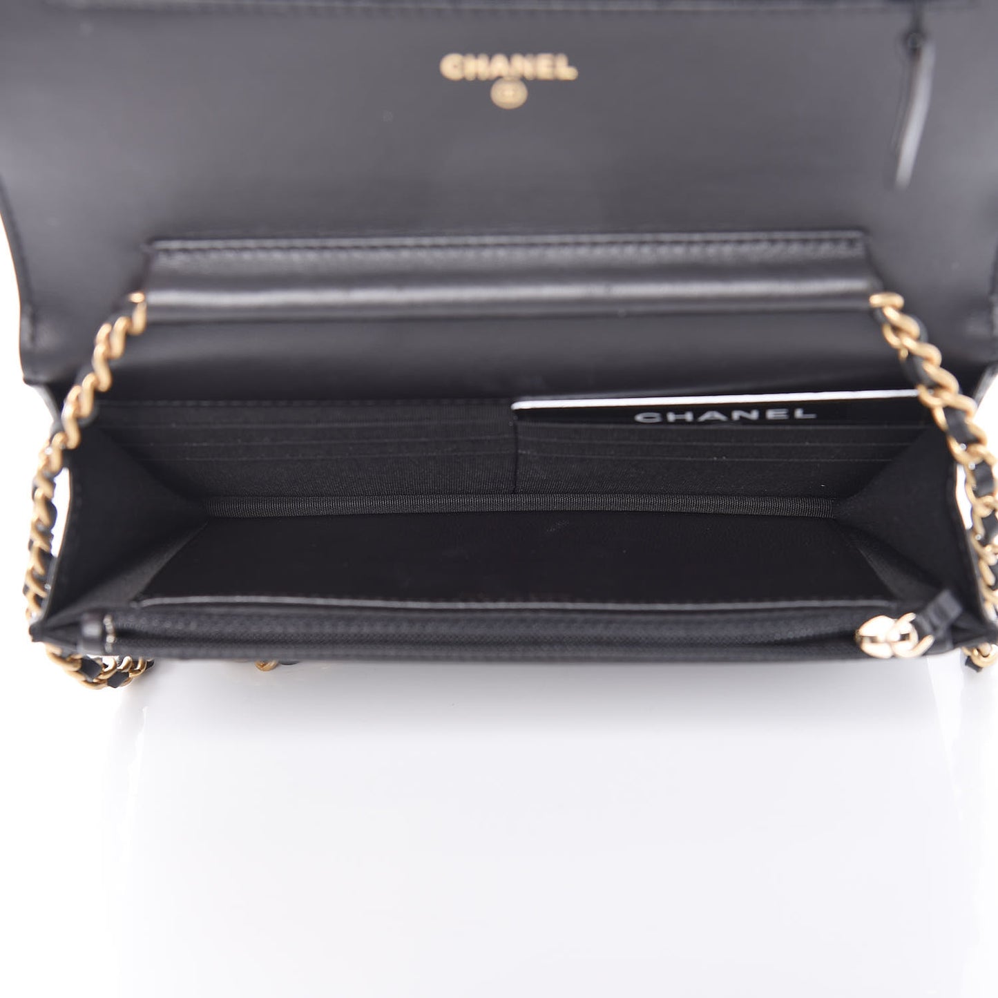 Lambskin Quilted Boy Wallet On Chain WOC Black