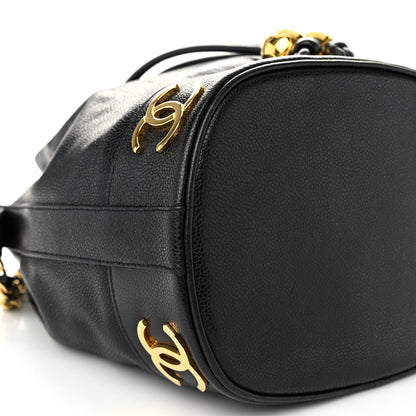 Chanel Caviar CC Drawstring Shoulder Bag Black 9 of 10