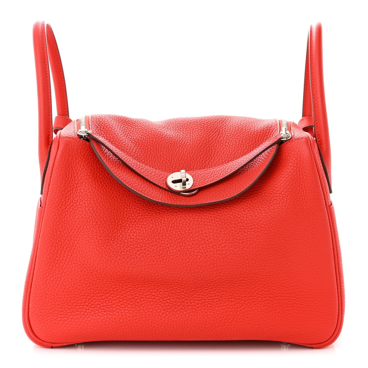 Hermes Taurillon Clemence Lindy 30 Rouge Casaque 1 of 12