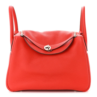 Hermes Taurillon Clemence Lindy 30 Rouge Casaque 1 of 12