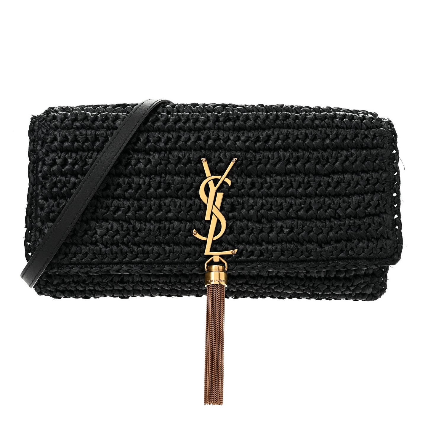 Raffia Monogram Tassel Kate 99 Black