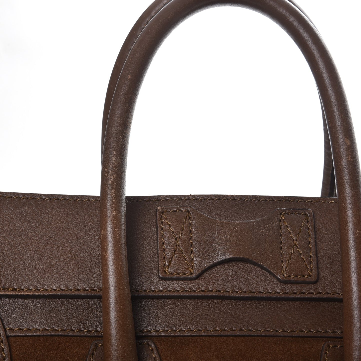 Smooth Calfskin Suede Mini Luggage Khaki