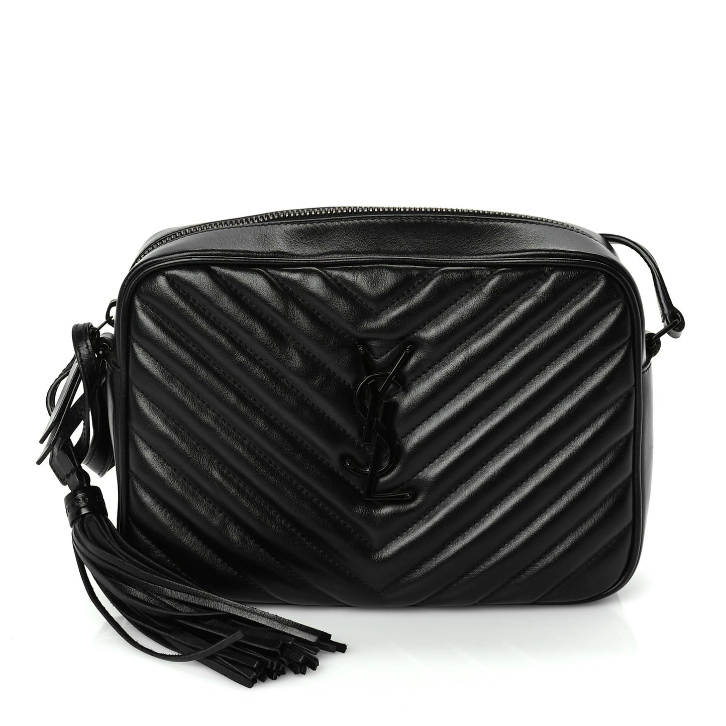 Calfskin Matelasse Monogram Monochrome Lou Camera Bag  Black