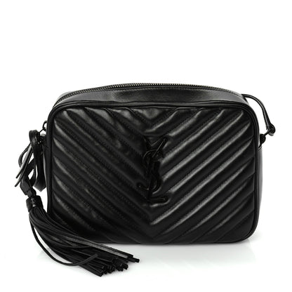 Saint Laurent Calfskin Matelasse Monogram Monochrome Lou Camera Bag  Black 1 of 8