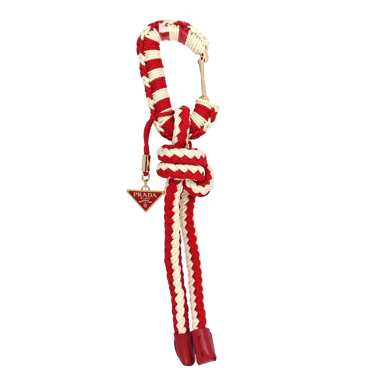 Prada Cotton Crochet Cord Bag Pendant Rosso Giallo 1 of 3
