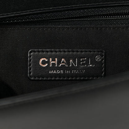 Chanel Calfskin Chevron Quilted New Medium Boy Flap Black 6 of 10