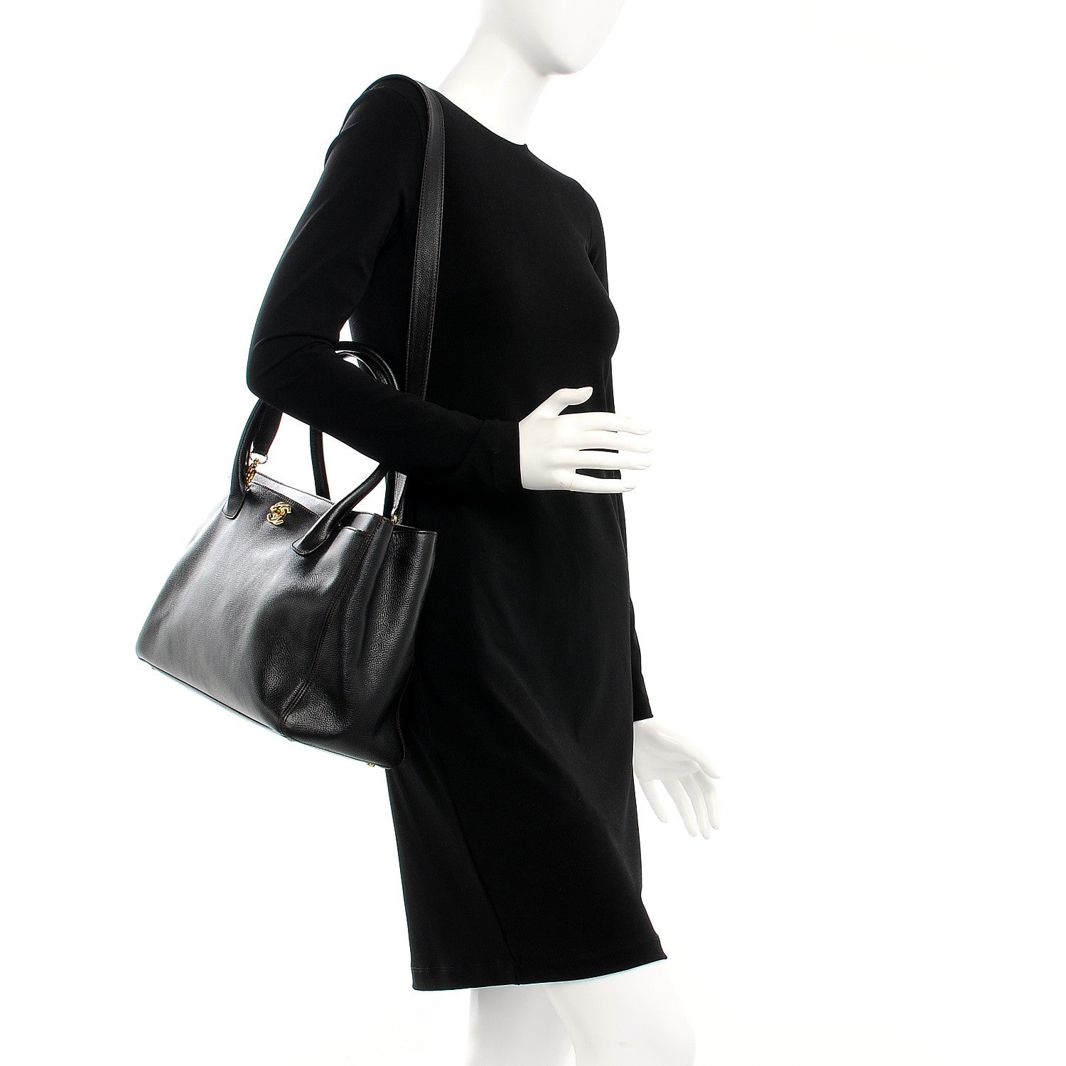 Chanel Calfskin Cerf Executive Shopper Tote Dark Brown 3 of 18