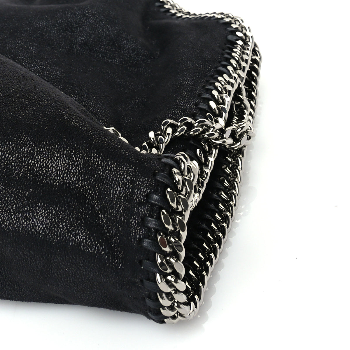 Shaggy Deer Small Falabella Fold Over Tote  Black